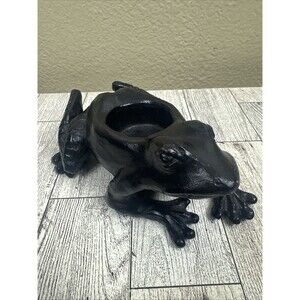 Solid black metal Frog votive tealight Candle Holder by target 5.5 x 4 x 1.75 in